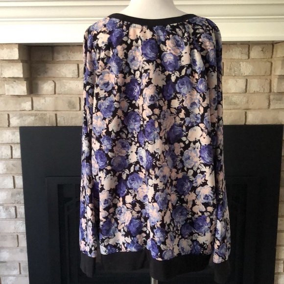 Forever21 Brooklyn Black Purple Floral Crewneck No 95 Pullover size 3X - Picture 5 of 11